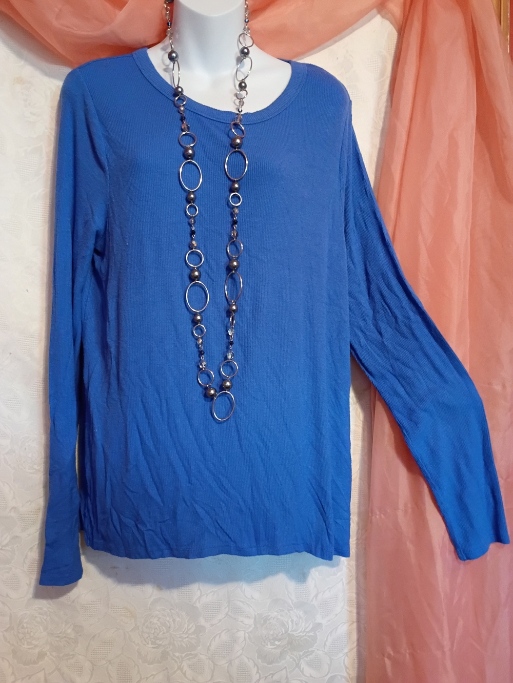SO Ladies Royal Blue Long-Sleeve Crewneck Top Sz XL